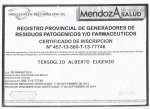 Registro Provincial Residuos Patogenicos